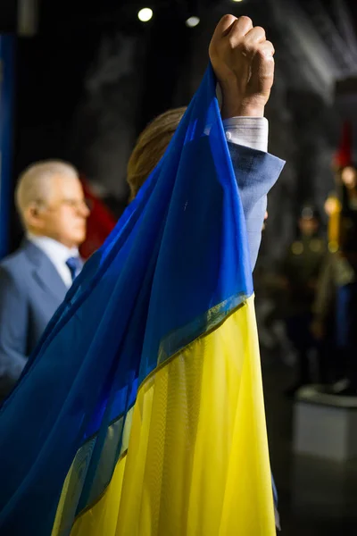 Bandera Nacional Ucrania Independiente Ondeando Viento — Foto de Stock