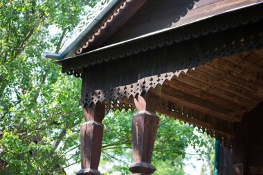 Pereyaslav 'daki Ukraynalıların eski kulübeleri ve evleri