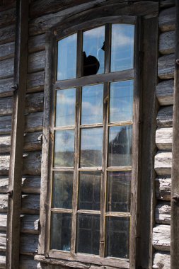 Pereyaslav 'daki Ukraynalıların eski kulübeleri ve evleri