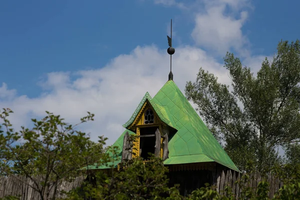 Стародавні Етнічні Хатини Будинки Українців Переяславі — стокове фото