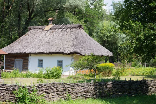 Древние Этнические Хижины Дома Украинцев Переяславе — стоковое фото