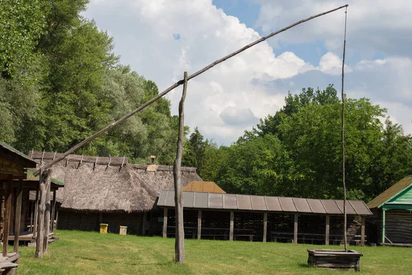 Стародавні Етнічні Хатини Будинки Українців Переяславі — стокове фото