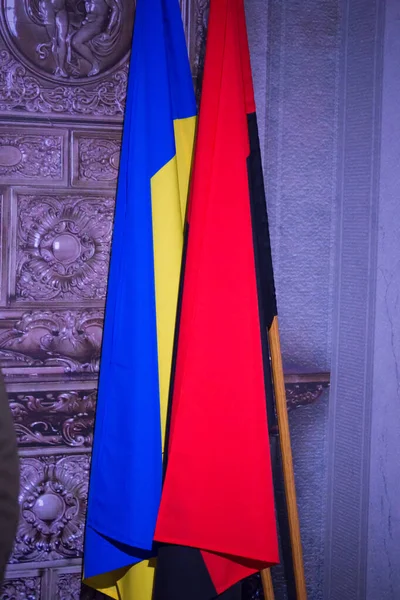 Bandera Tela Ucraniana Gabinete — Foto de Stock