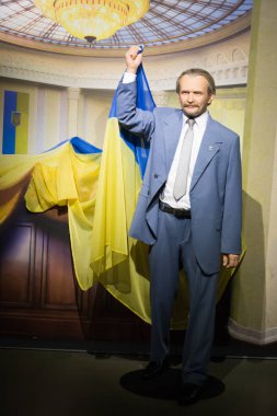 Kyiv, Ukrayna 09.01.2020: Viacheslav Chornovil 'in balmumu heykeli