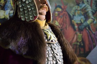 Kyiv, Ukrayna 09.01.2020: Polonya Kralı III. John Sobieski 'nin balmumu heykeli