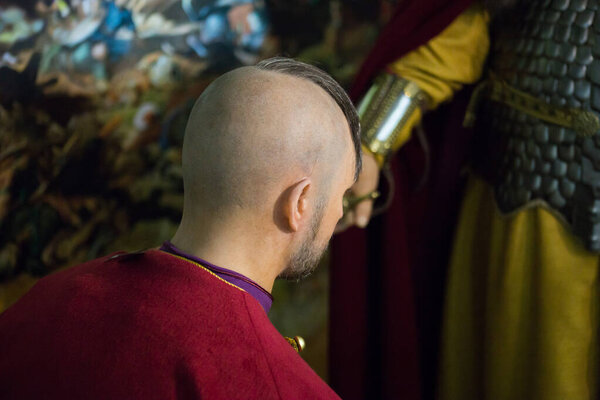 Киев, Украина 09.01.2020: Восковая скульптура Стефана Куницкого