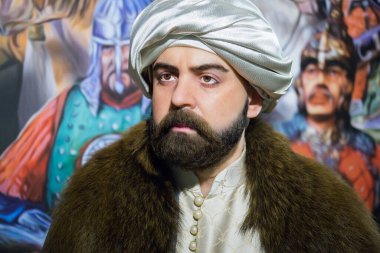 Kyiv, Ukrayna 09.01.2020: Mehmed IV Giray Sufi 'nin balmumu heykeli