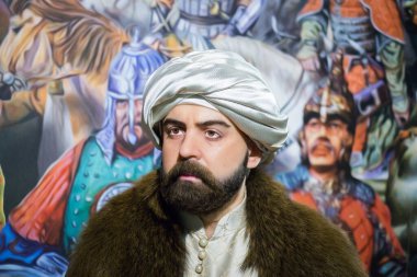 Kyiv, Ukrayna 09.01.2020: Mehmed IV Giray Sufi 'nin balmumu heykeli