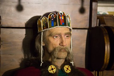 Kyiv, Ukrayna 09.01.2020: Bilge Yaroslav 'ın balmumu heykeli