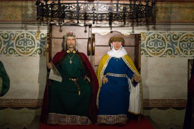 Kyiv, Ukrayna 09.01.2020: Ingegerd 'in balmumu heykeli İsveç Kralı III. Olof' un kızı, Bilge Yaroslav 'ın karısı