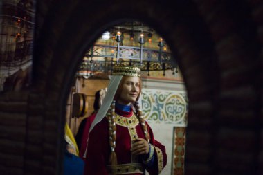 Kyiv, Ukrayna 09.01.2020: Kievan Rus Prensinin balmumu heykeli