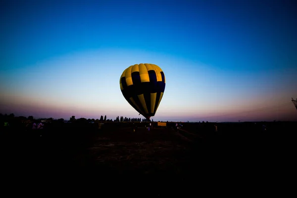 Balão Quente Pôr Sol Céu — Fotografia de Stock