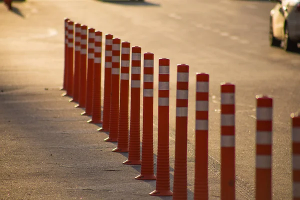 Parkování Bollard Městě — Stock fotografie