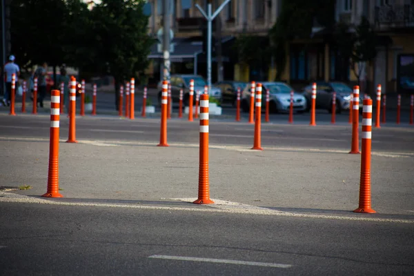 Parking Bollard City — Stock Photo, Image