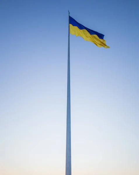 Drapeau National Ukraine Indépendante Agitant Vent — Photo