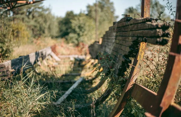 Antigua Pista Bobsleigh Madera Abandonada Verano Luz Del Día — Foto de Stock