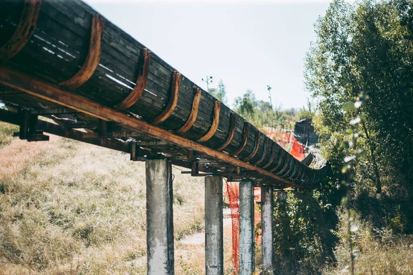 Antigua Pista Bobsleigh Madera Abandonada Verano Luz Del Día — Foto de Stock