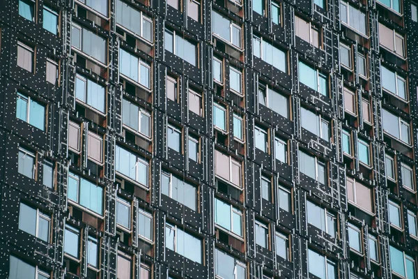 Skleněná Okna Kancelářské Budovy Moderním Městě Finanční Čtvrti — Stock fotografie