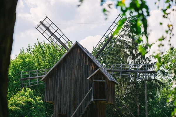 Oude Houten Molens Midden Natuur — Stockfoto