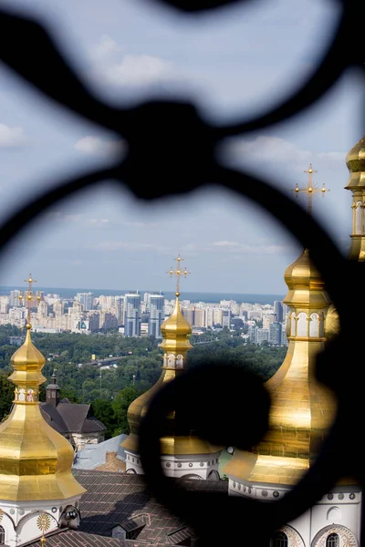 Vista Iglesia Ortodoxa Kiev Pechersk Lavra —  Fotos de Stock