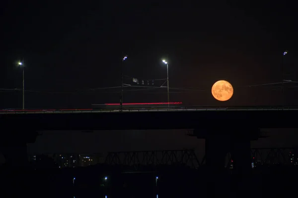 Nem Uma Lua Cheia Céu — Fotografia de Stock