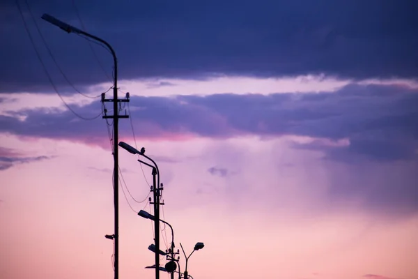 Fios Para Fornecer Eletricidade Cidade — Fotografia de Stock