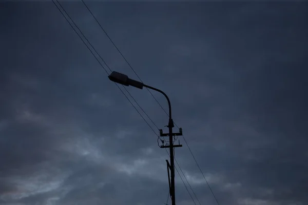 Fios Para Fornecer Eletricidade Cidade — Fotografia de Stock