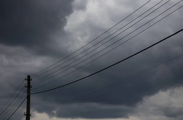 Fios Para Fornecer Eletricidade Cidade — Fotografia de Stock