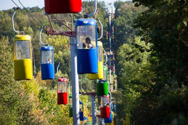 Sovyet fütüristik teleferiği Gorky Park, Kharkov 'da.