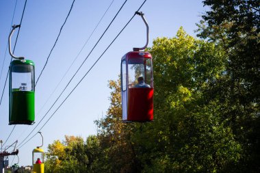 Sovyet fütüristik teleferiği Gorky Park, Kharkov 'da.