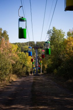 Sovyet fütüristik teleferiği Gorky Park, Kharkov 'da.