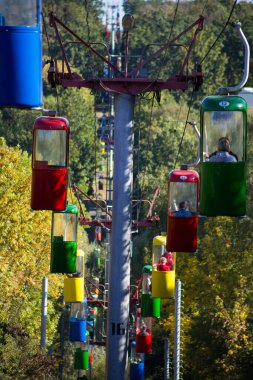 Sovyet fütüristik teleferiği Gorky Park, Kharkov 'da.