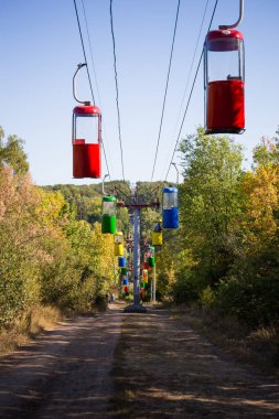Sovyet fütüristik teleferiği Gorky Park, Kharkov 'da.