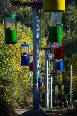 Sovyet fütüristik teleferiği Gorky Park, Kharkov 'da.