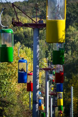 Sovyet fütüristik teleferiği Gorky Park, Kharkov 'da.
