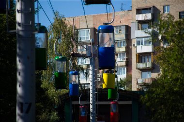 Sovyet fütüristik teleferiği Gorky Park, Kharkov 'da.