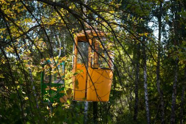 Sovyet fütüristik teleferiği Gorky Park, Kharkov 'da.