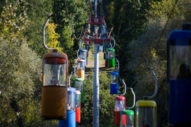Sovyet fütüristik teleferiği Gorky Park, Kharkov 'da.