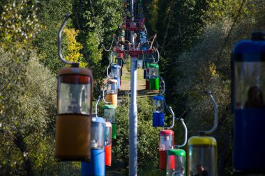 Sovyet fütüristik teleferiği Gorky Park, Kharkov 'da.