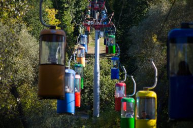 Sovyet fütüristik teleferiği Gorky Park, Kharkov 'da.