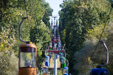 Sovyet fütüristik teleferiği Gorky Park, Kharkov 'da.