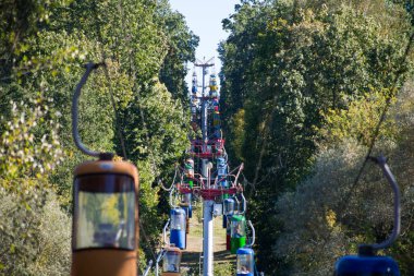 Sovyet fütüristik teleferiği Gorky Park, Kharkov 'da.