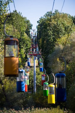 Sovyet fütüristik teleferiği Gorky Park, Kharkov 'da.