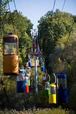 Sovyet fütüristik teleferiği Gorky Park, Kharkov 'da.