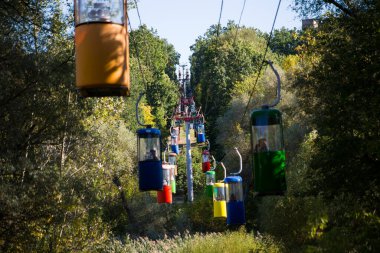 Sovyet fütüristik teleferiği Gorky Park, Kharkov 'da.