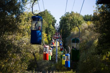 Sovyet fütüristik teleferiği Gorky Park, Kharkov 'da.
