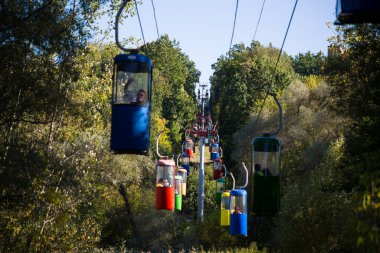 Sovyet fütüristik teleferiği Gorky Park, Kharkov 'da.