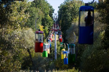 Sovyet fütüristik teleferiği Gorky Park, Kharkov 'da.