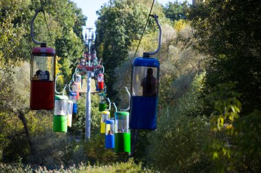 Sovyet fütüristik teleferiği Gorky Park, Kharkov 'da.
