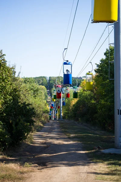 Sovjet Futuristische Kabelbaan Kharkov Gorki Park — Stockfoto